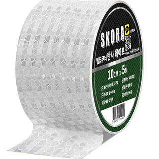 SKORA 夜光警示膠帶, 1捲, 銀