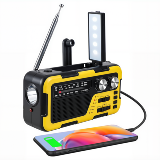 휴대용 태양열 라디오 BT/SOS (노란색)