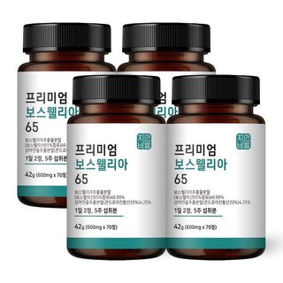 관절 연골 보스웰리아 인도 보스웰릭산 65 분말 캡슐, 70정, 4개