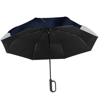 賓士貓手繪風晴雨兩用摺疊傘 零透光黑膠防曬 抗紫外線UV太陽傘