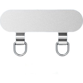 金屬手機掛繩夾片 雙耳夾片 不鏽鋼墊片 防丟掛片 金屬墊片, 經典黑, 1個