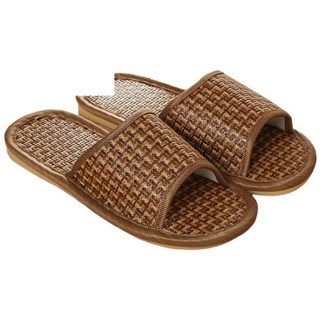 草藤竹編室內拖鞋/草鞋，天然透氣防滑居家拖鞋，日式簡約風男女款, 棕色, 275