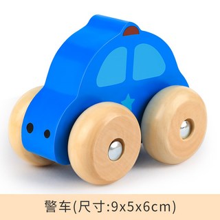 小汽車木製玩具 慣性滑行小汽車, 2903警車, 1個