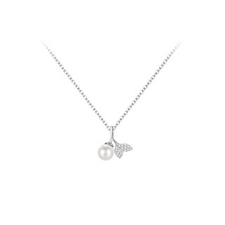 紅帽嚴選 S925純銀人魚尾項鍊 鑲鑽鋯石珍珠鎖骨鏈 精緻優雅