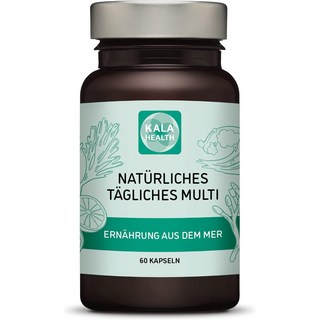 Kala Health 천연 종합 비타민 해초+해수 농축액 100% 천연, 1개, 60정