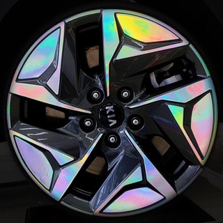 카우라 호환 쏘렌토 MQ4 하이브리드 휠 스티커 17인치 휠 튜닝, 1개, C.무광카본블랙