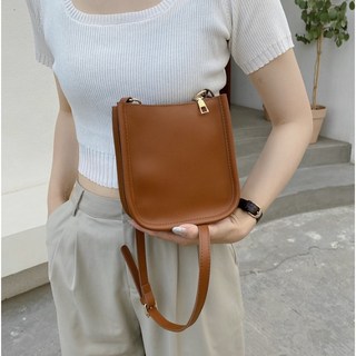韓款隨身小包 B01414 旅行包 皮革斜背包 單肩包 斜背小包 斜挎包 側肩背包 肩背包, 棕色8016