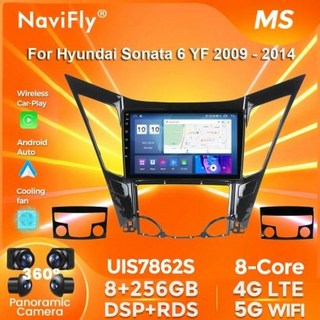 안드로이드올인원 호환 NaviFly FYT 자동차 비디오 지능형 시스템 현대 소나타 6 YF 2009 2014 카플레이 내비게이션 GPS 8G 256G, 9) M600S 7862S 6G 128G