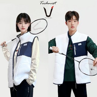 테크니스트 배드민턴 플리스 조끼 상의 화이트 네이비 TNJ44117