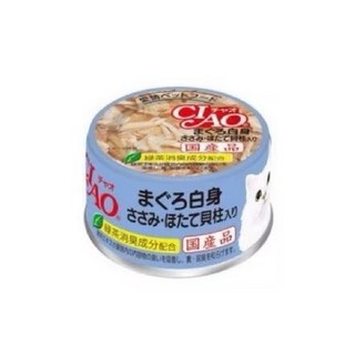 CIAO貓罐頭 多種口味選擇 新鮮食材製作 促進消化吸收 呵護牙齒健康, A-83 旨定罐 鮪魚+雞肉+扇貝, 85g, 1個