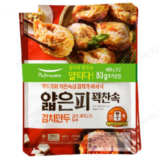풀무원 얇은피 꽉찬속 김치 만두 400gx2봉, 800g, 1개