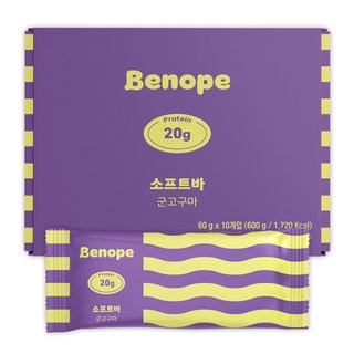 베노프 단백질바 소프트바 군고구마 10개입, 600g, 1세트