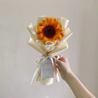 台灣現貨教師節禮物：扭扭棒花束、小熊花束、針織花束、向日葵花束，畢業花束首選, 1個, 扭扭棒花束, Orange