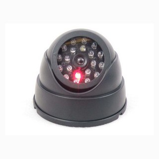 半球型擬真監視器 裝電池免佈線 偽裝夜視功能 假攝影機 黑色, 1個, 半球 黑色