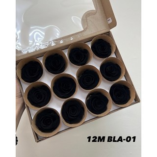 花藝夢*Rose Amor 厄瓜多永生玫瑰花 *單朵販售* 約4公分 M號 永生花 永生玫瑰 玫瑰花 主花 花束, BLA-01 黑色