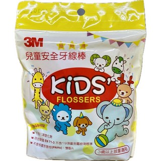 3M兒童安全牙線棒38支入/超細滑/3歲以上孩童適用, 8cm, 38個裝, 1包