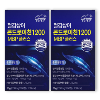 철갑상어 콘드로이친 1200 cs6형 MBP 식약청인증 데일리큐어, 2개, 60정