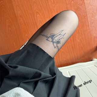 【台灣出貨】 春夏黑絲蝴蝶結薄款絲襪女性感百搭黑色網紅辣妹連褲襪JK純慾絲襪