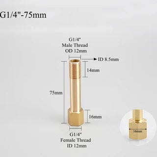 1/4 인치35-250mm 남성-여성 스레드 황동 확장 육각 파이프 커넥터 커플 링 조인트 정원 도구 관개, 01 1 Piece, 03 G1l4-75mm