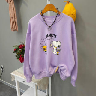 피넛 프린팅 기모 맨투맨