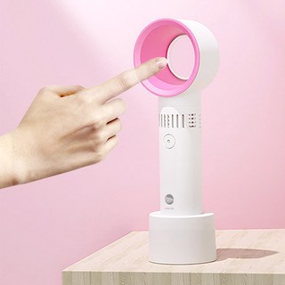 래쉬업 날개없는 휴대용 선풍기 808 (화이트) USB 충전식
