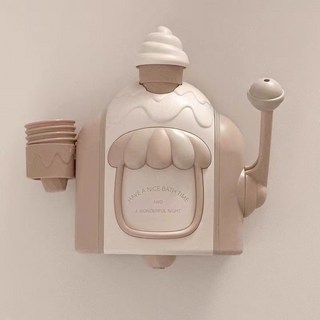 兒童浴室冰淇淋泡泡機洗澡戲水玩具手動泡泡製造機冰淇淋機, 卡色冰淇淋泡泡, 1個