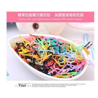 瘋買 糖果色高彈力橡皮筋髮圈 耐拉力髮束 約290入