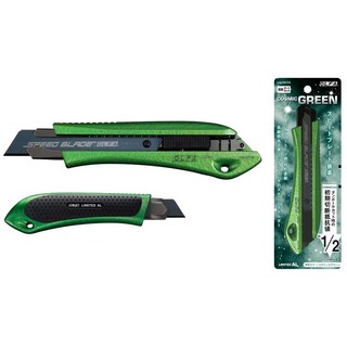 【五金大王】OLFA 2024 限定色 極致系列 LTD-08 推式大型美工刀 18mm，日本製造，鋒利耐用，切割輕鬆, 1個, 宇宙綠