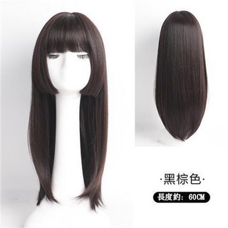 公主切長直髮假髮 冷棕色 長度約60CM, 1個