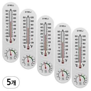 플라스틱 온습도계 A타입, 화이트, 5개, 1개
