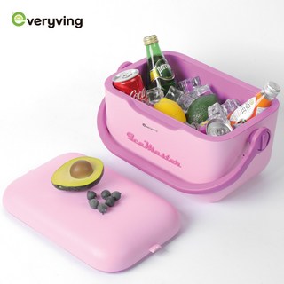 에브리빙 캠핑 아이스박스 보온보냉 가방, 13L, 핑크