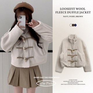 더핑크 / 푸인 루즈핏 양털 뽀글이 떡볶이 숏 코트 자켓