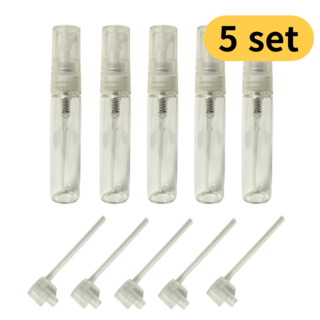 제이쿠스 향수 소분 유리공병 + 소분 펌프, 5세트, 투명