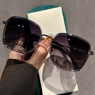 韓系ins風超輕大框墨镜女防紫外線大臉太陽眼鏡 74457