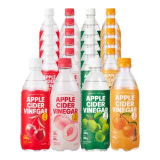 클룹 애사비소다 4종 세트 (체리+신비복숭아+매실+감귤), 24개, 500ml