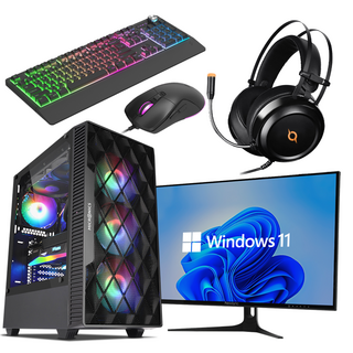 피씨오브플레이어 컴퓨터 게이밍 조립컴퓨터 올인원 풀세트 모니터포함 고사양PC 오버워치 피파, 풀세트 18번, 지포스 RTX 5070, 32GB, 1TB, WIN11 Home