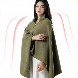 스마일 9구역 발열 무선 USB 전기 온열 담요 캠핑 다용도+1m 연장선 150*80cm, 그린