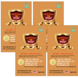 미국 케어락골드 100억 유산균 17종 3천억투입 장용캡슐 ALU포장 프로바이오틱스 프리바이오틱스, 4개, 60정