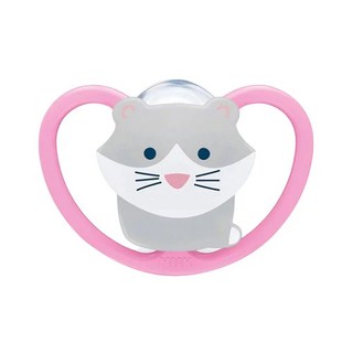 德國NUK SPACE超透氣矽膠安撫奶嘴，透氣舒適，安全材質，可愛造型, 0-6 m, 淡粉, 1個