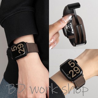 瘋馬紋皮質錶帶 適用於 Apple Watch 11 錶帶 s10 9 8 7 6 SE 蘋果手錶錶帶 42mm, 太空灰【星光銀扣】,適用：42/44/45/46/49mm, 1個