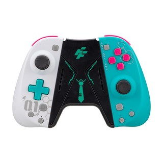 FlashFire Switch Joycon遊戲控制手把 巨集 連發 震動 陀螺儀 附握把架, S201MK動音款(藍白色), 1個, S201MK