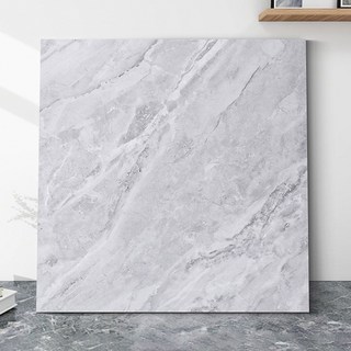 Fowod 800X800mm PVC붙이는 데코타일 접착식 정사각 장판 셀프시공 대리석 모방 바닥 스티커 1.6mm 두께, 6개, 접착식바닥E05