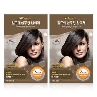 포고니아알로에헤나 염색샴푸 새치 버블 거품 샴푸형 5분 염색약 자연갈색 5개입, 1개