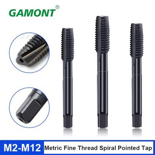 GAMONT 메트릭 미세 스레드 나선형 뾰족한 탭 포트 스트레이트 플루트 나사 플러그 스레딩 도구 스테인레스 스틸 작업, M5, 1개