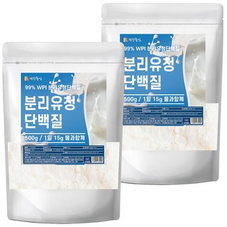 건강중심 WPI 분리 유청 단백질 분말 가루, 2개, 500g