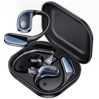 Mankiw맨큐 귀걸이형 노이즈캔슬링 무선 블루투스 오픈형 골전도 디자인 HiFi고음질 최신 블루투스 5.4 내장 고화질 마이크 S6, 블랙