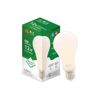 舞光原廠授權 燈飾123 奶白燈絲燈泡 E27 12W 無藍光燈泡 球泡燈, 1個, 4000K．自然光