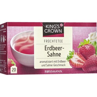 독일 킹스 크라운 KING'S CROWN Fruit strawberry cream tea 딸기 크림 과일차 티백, 20개입