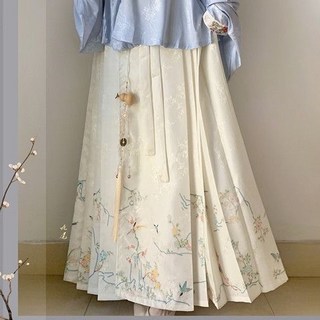 漢服女 泠泠玉茗明製中國風交領琵琶袖 對襟 秋冬, 馬面裙,S