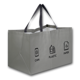 생활그린 올인원 일체형 3단 재활용 분리수거함, 그레이, 1개